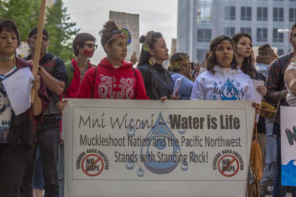 Protester mot Dakota Access Pipeline